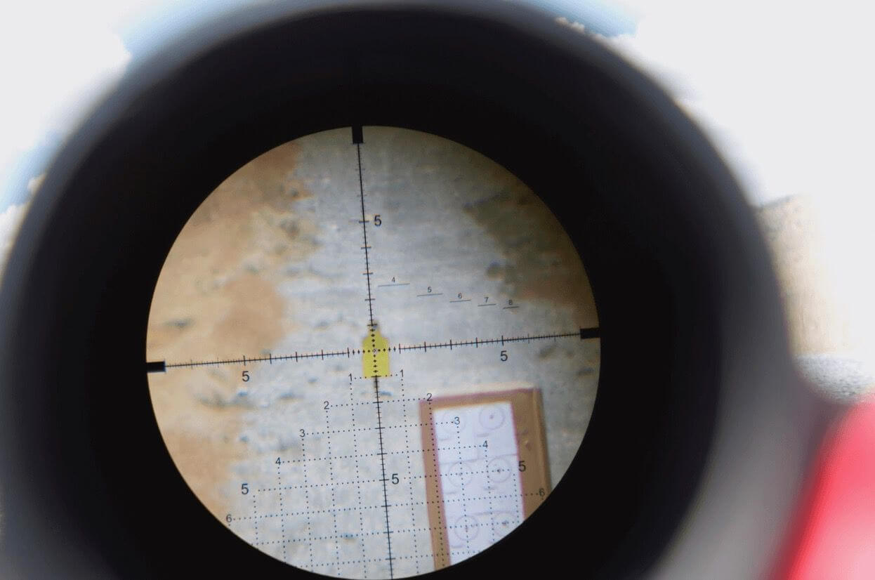 looking through reticle lens on scope