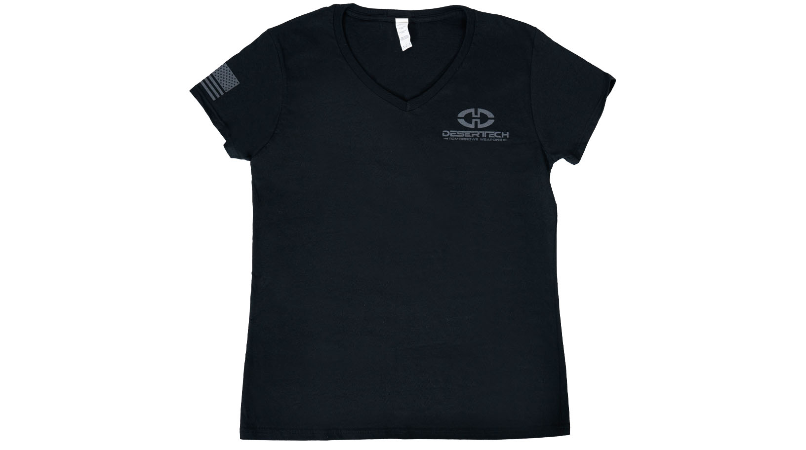 Shirt, Womens V-Neck Grey logo - Large